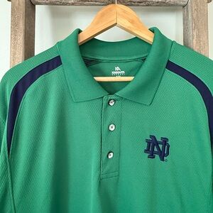 Knights Apparel Emerald Polo with Navy Stripes - Notre Dame